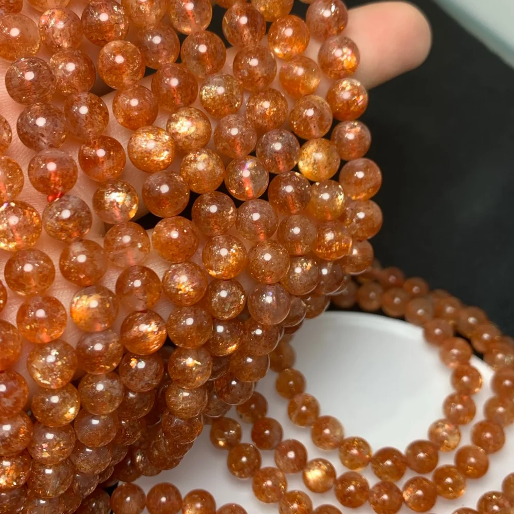Hot Sale Natural Golden Sunstone 7mm Round Beads Bracelet Elastic Stretch Healing Energy Gemstone Unisex Jewelry