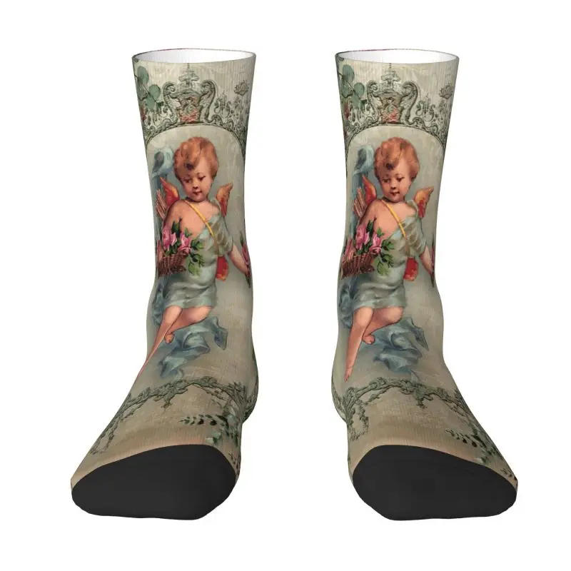 

Fashion Vintage Rose Victorian Angel Socks Women Men Warm 3D Printing Basketball Sports Crew Socks