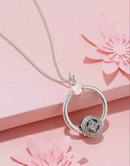 100% 925 Sterling Silver Spring Letter O Pendant pan   Necklace Female