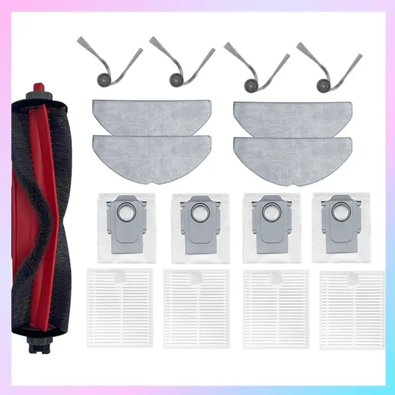ABRG-17 шт. для Roborock Q7TF/Q7TF + аксессуары для пылесоса, сменная основная боковая щетка, фильтр, тканевый мешок для пыли