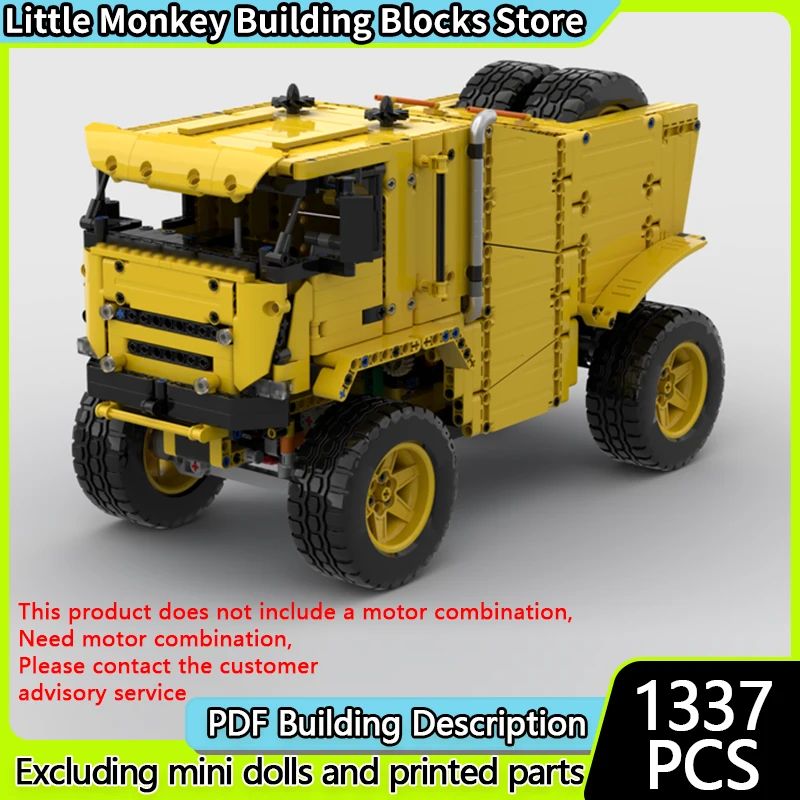 

City Car Model MOC Building Bricks Yellow Off-Road Racing Truck Modular Technology Children Holiday Gifts Assemble Toys Suit
