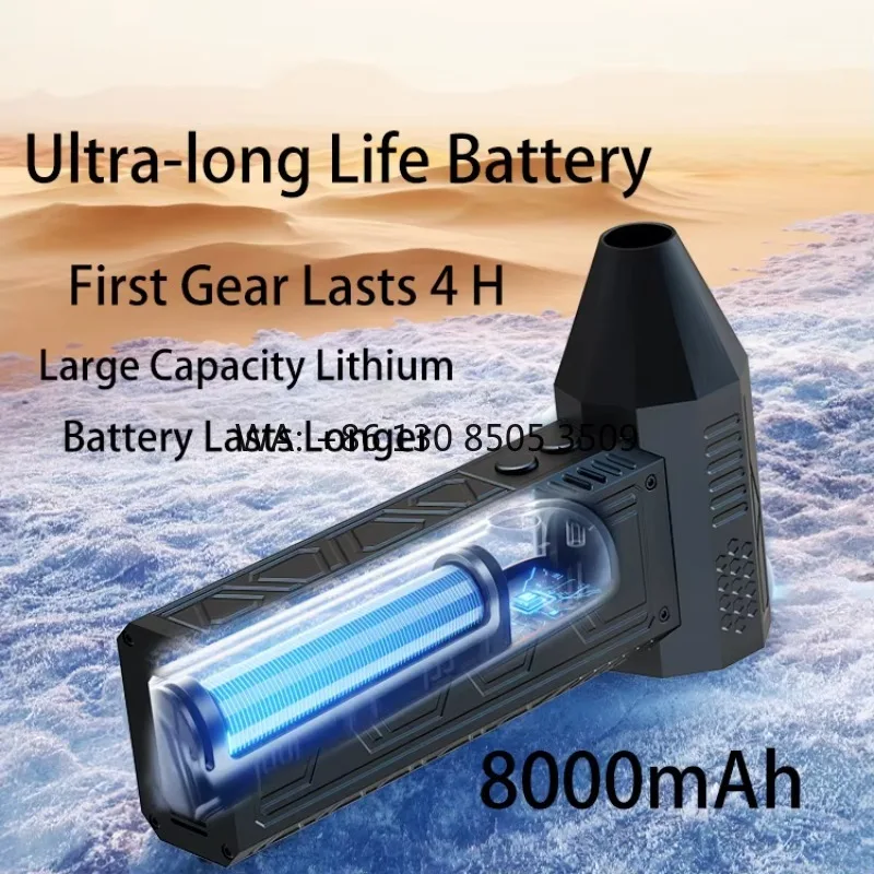 

2026 Black Electric Turbo Violent Jet Fan Fast Charging Blower Cars Hotels Outdoors-Battery Easy Box Installation