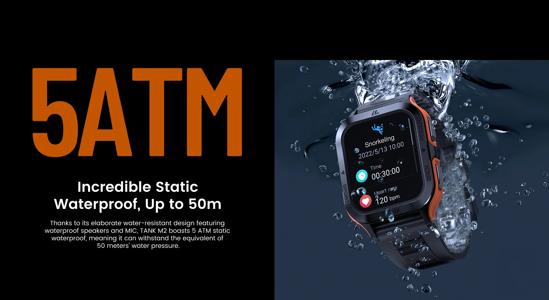 TLCRETE KOSPET TANK M2 ساعة ذكية للرجال والنساء الأكثر مبيعاً أجهزة لياقة خارجية رياضية 5ATM مقاومة للماء ميزة IPS عرض الإجابة Ca