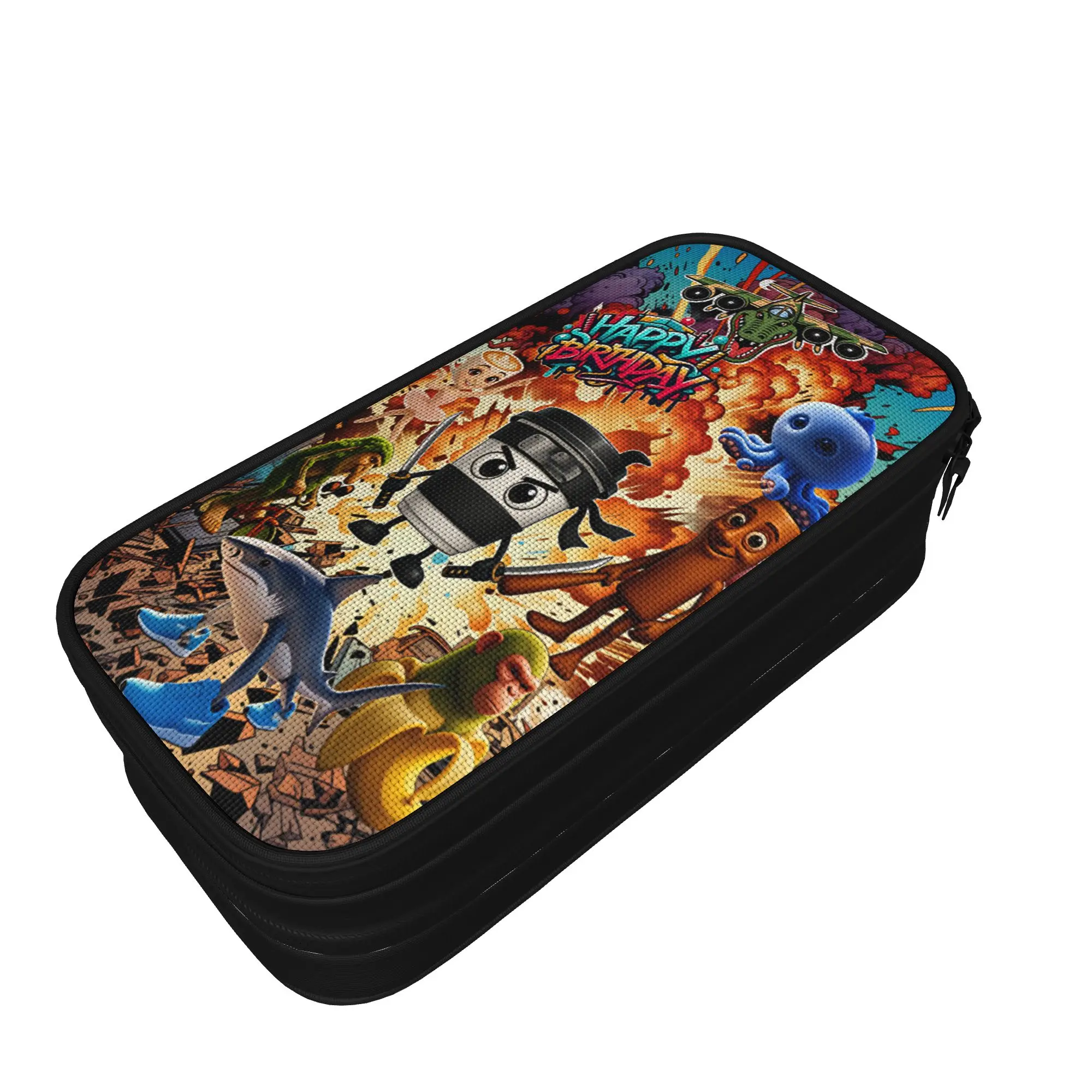 Lovely Pencil Case Italian Brainrot  Pencil Pouch  School Pencil Cases Boy Girl Double Layer Graphic School Supplies