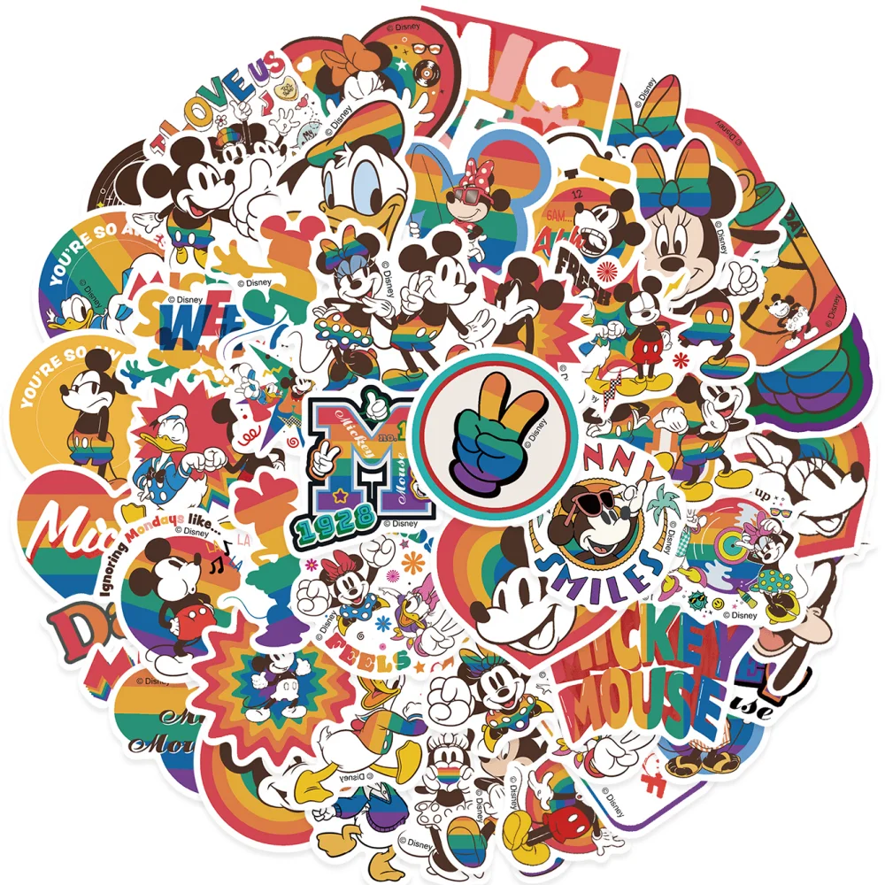 

Mickey Officially Licensed Scrapbooking Vinyl Stickers Decorative Stickers Pack Anime Character Waterproof Stickers Residue