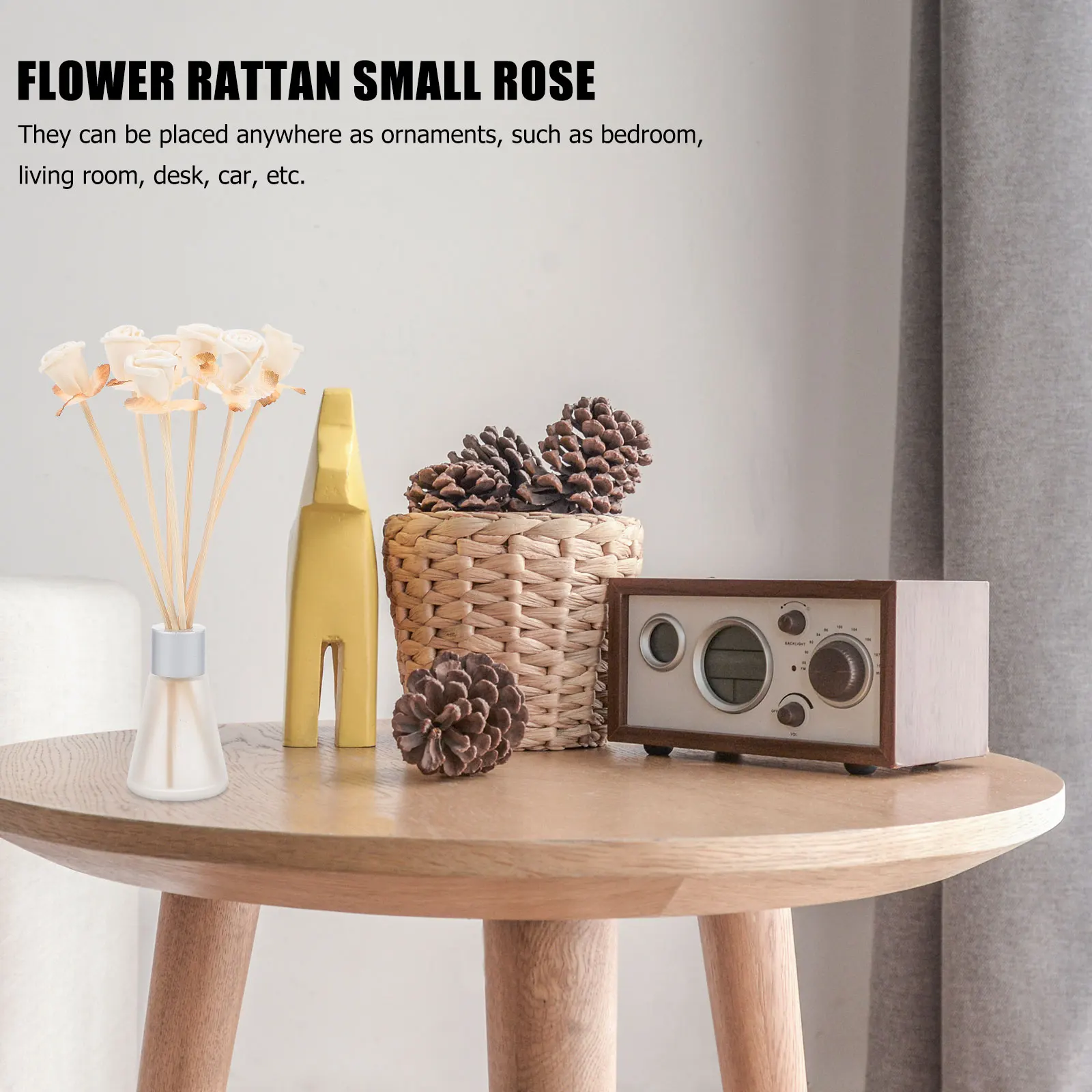 

12pcs Aroma Volatilization Flower Natural Wood Incense Sticks For Home Car Desk Decor Essential Oil Diffuser Vase Decoration