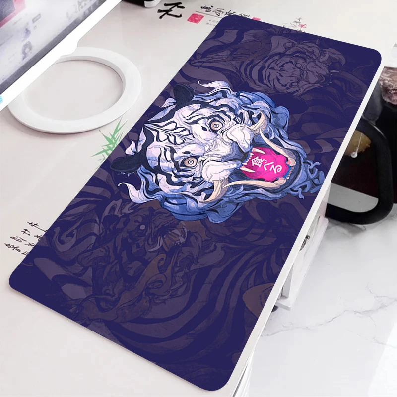 

E-sports Tiger Large Gaming Mousepad Keyboard Gamer Mouse Pad Rubber on The Table Speed Table Mat Anime Laptop Office Mouse Mats