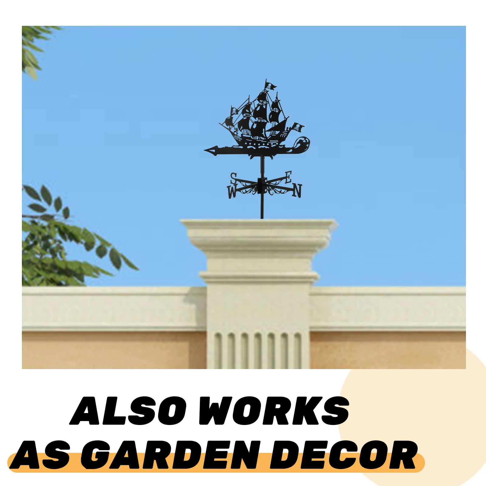 

1 set 1 Set Iron Weather Vane Direction Garden Outdoor Decoration Yard Roof Shed Vanes Wind Direction Indicator Decorative Pole