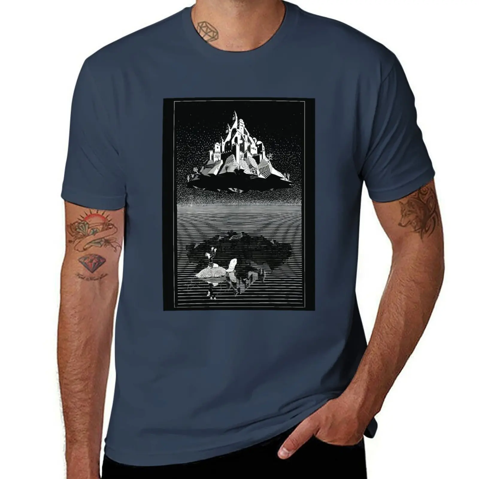 

MC Escher - Castle In The Air T-Shirt t shirts for man graphic vintage cotton t shirt man T-Shirt