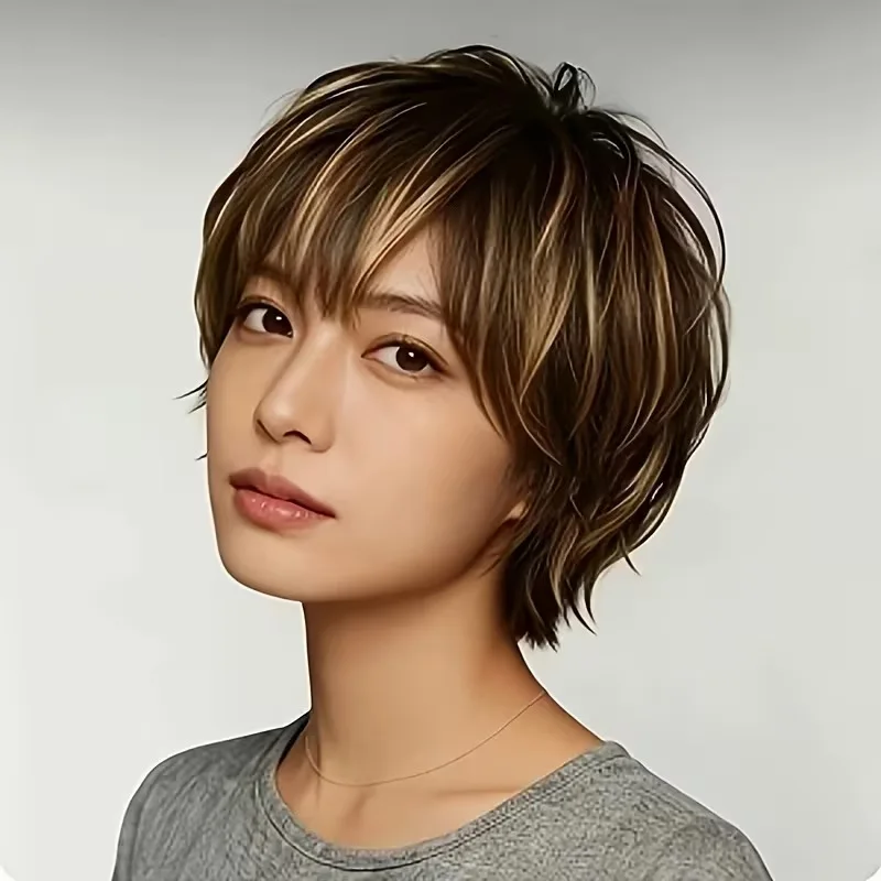 women-ombre-highlight-short-pixie-hair-wispy-air-bangs-fluffy-layered-textured-choppy-machine-made-natural-look-full-head-wig