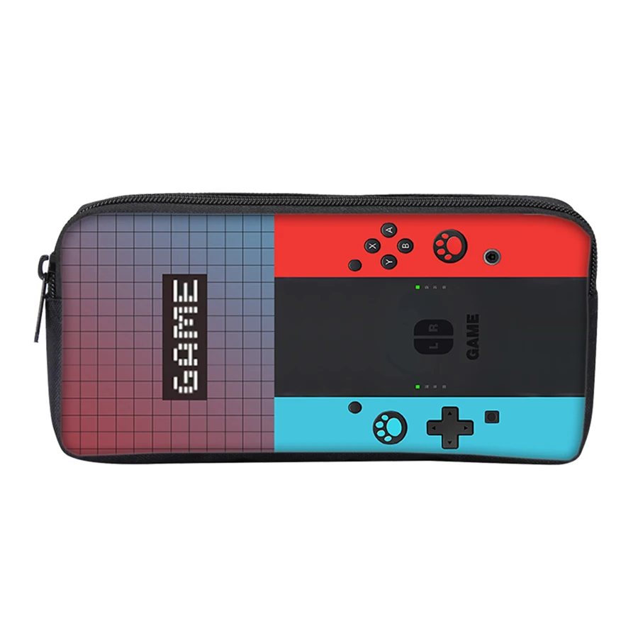 Einschichtiges Federmäppchen für Spielekonsolen für Jungen/Mädchen, beste Geschenke, 2D-Flach-Cartoon-Federmäppchen für Teenager, Schulbedarf