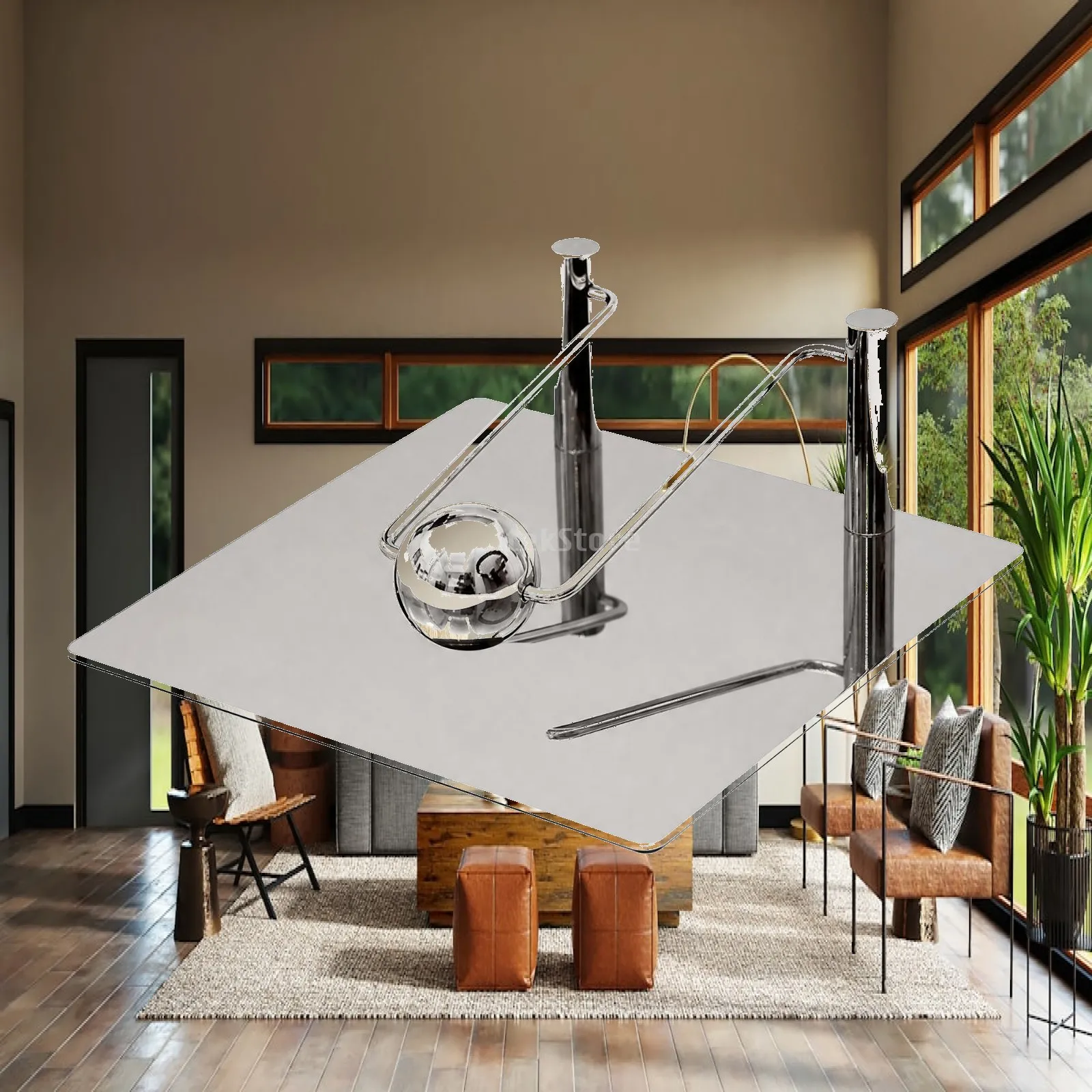Stainless Steel Tabletop Tissue Holder Rust-Proof Square Tissue Holder with Retaining Bar Compact Wipe-Clean