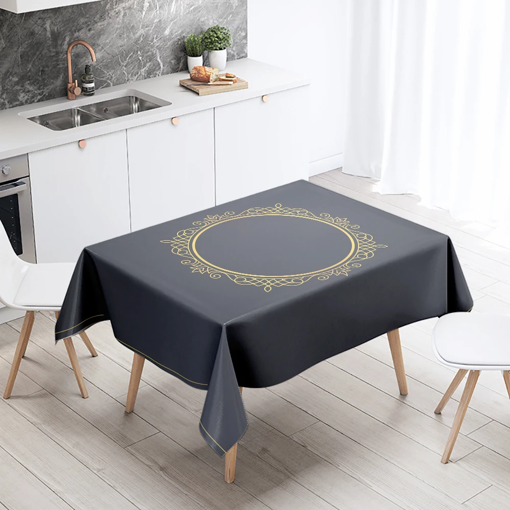 Simple Frame Tablecloth Party Restaurant Banquet Decor Stain Resistant Waterproof  Home Table Decoration