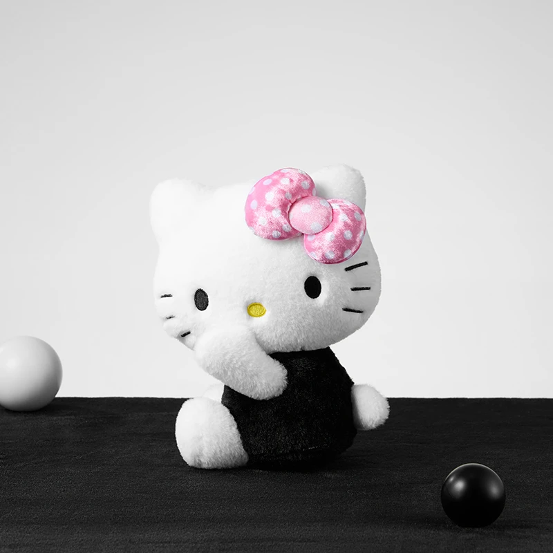Hello Kitty Black & White Simple Series Seated Side Position Doll MINISO Hello Kitty Plush
