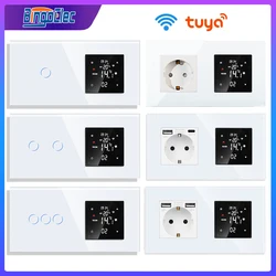 Bingoelec-Smart WiFi Tuya Thermoandrewith Wall Switch Socket, Contrôleur de température, Eau, Électrique, Chauffage au sol, Gaz, Bomicrophone