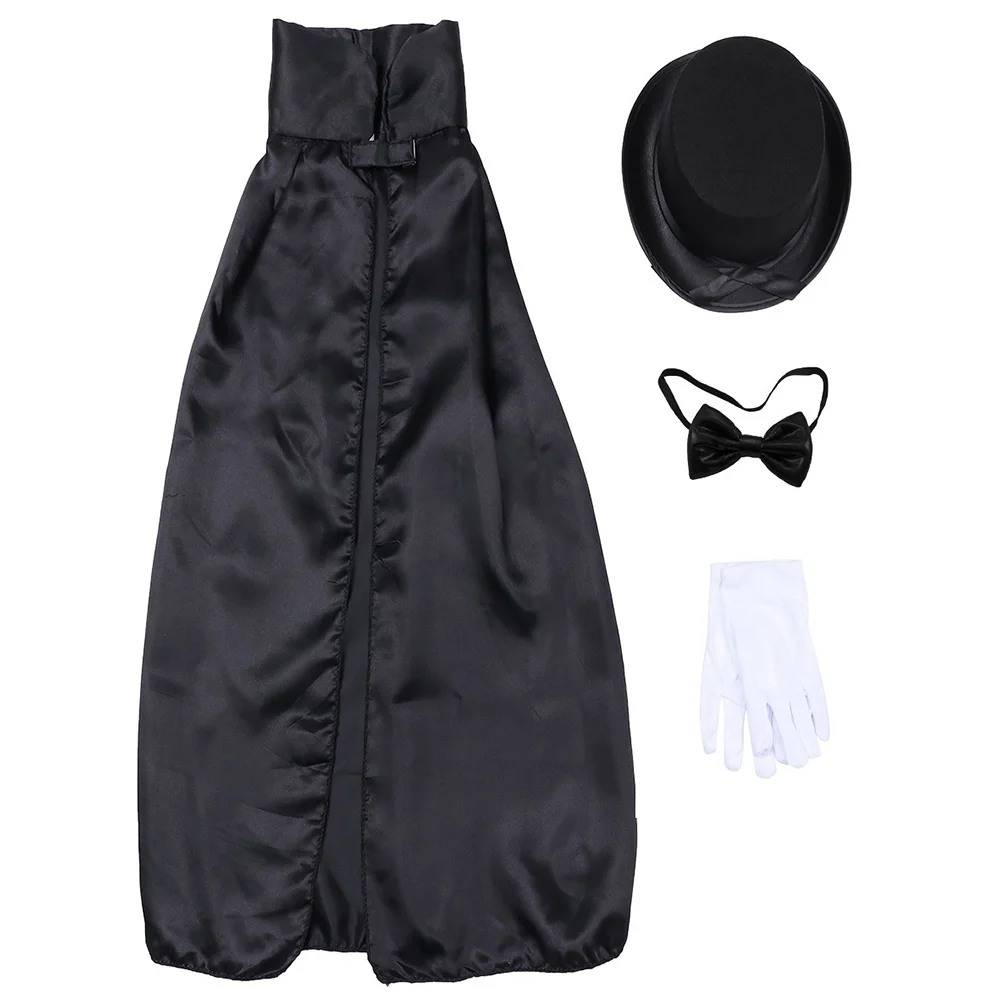Set cappello e mantello da mago unisex per bambini Gioco di ruolo fantasioso Costume perfetto per feste e eventi di compleanno di Halloween