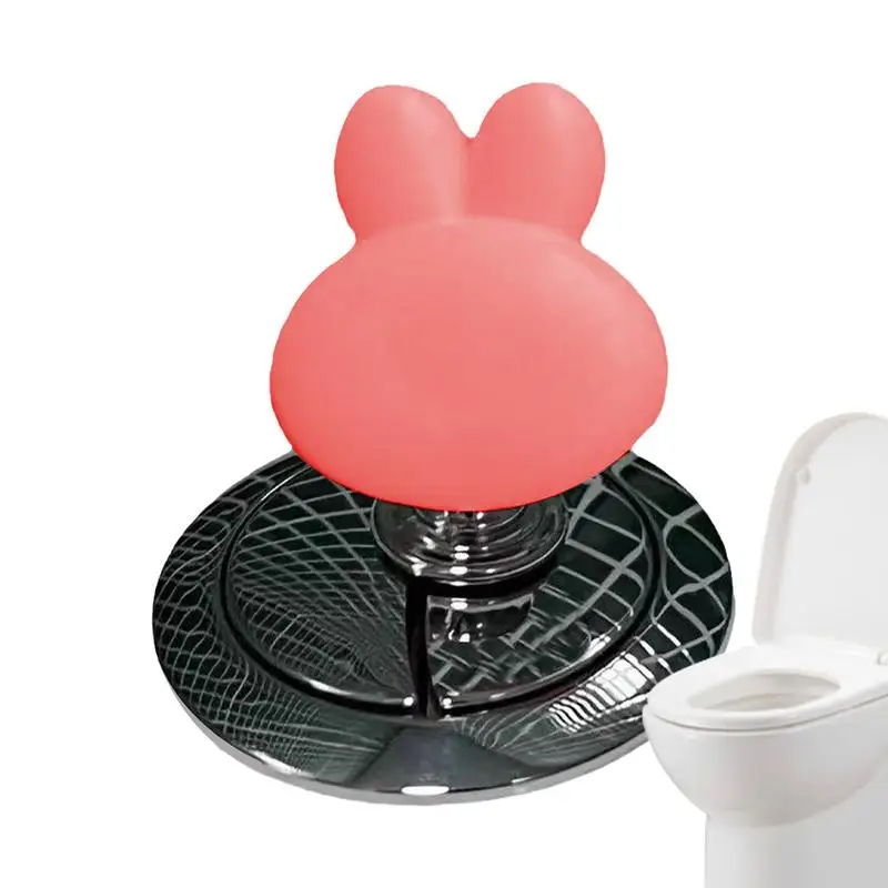 Botón de descarga de inodoro, manijas de cajón de gabinete de conejo lindo, manija de gabinete de empuje de botón para el hogar, muebles de baño, armario