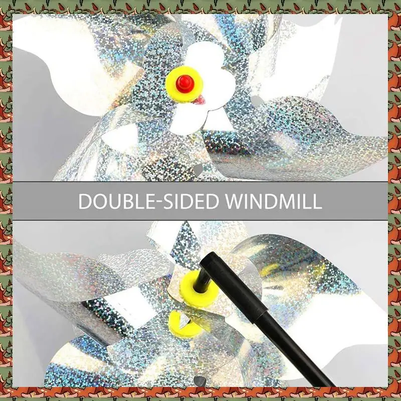 ABLQ 6 Pieces Windmills, Bird Repellent,Fruit Garden,Reflective Windmill, Bird Repellent, Bird Repellent, Reflective Windmill