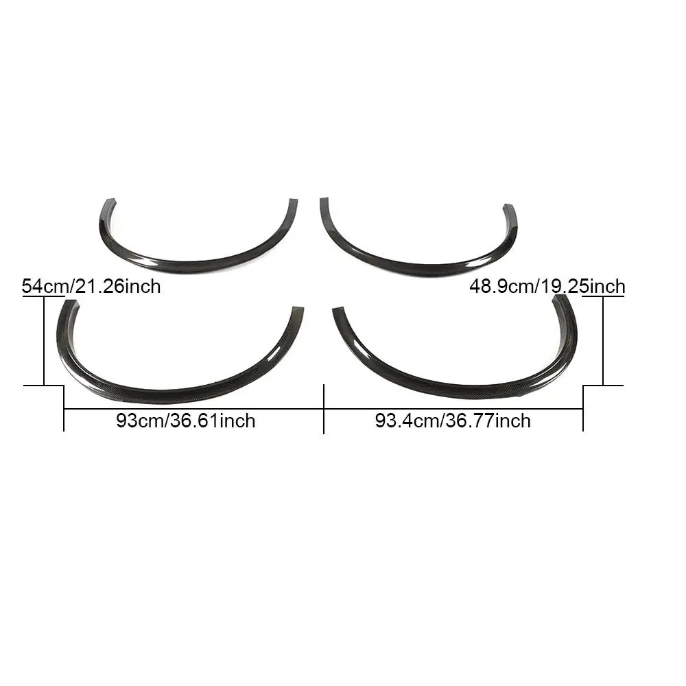 Carbon Fiber Car Wheel Eyebrow Arch Trim Lips Fender Flares Protector for  Stelvio 2017-2019