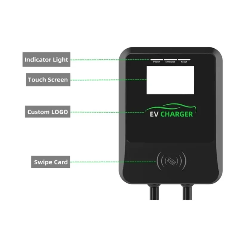 Wallbox 22kW EV stazione di ricarica caricatore da muro 22kW Wallbox, RFID, presa di tipo 2, schede, certificato OCPP TUV