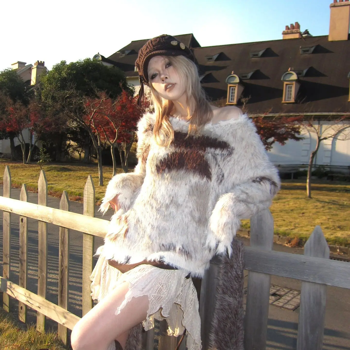 

Harajuku Loose Mohair Pullover Emo Knitwear Y2k Subculture Black Gothic Skulls Sweater Grunge Aesthetics Knitted Jumper V-neck