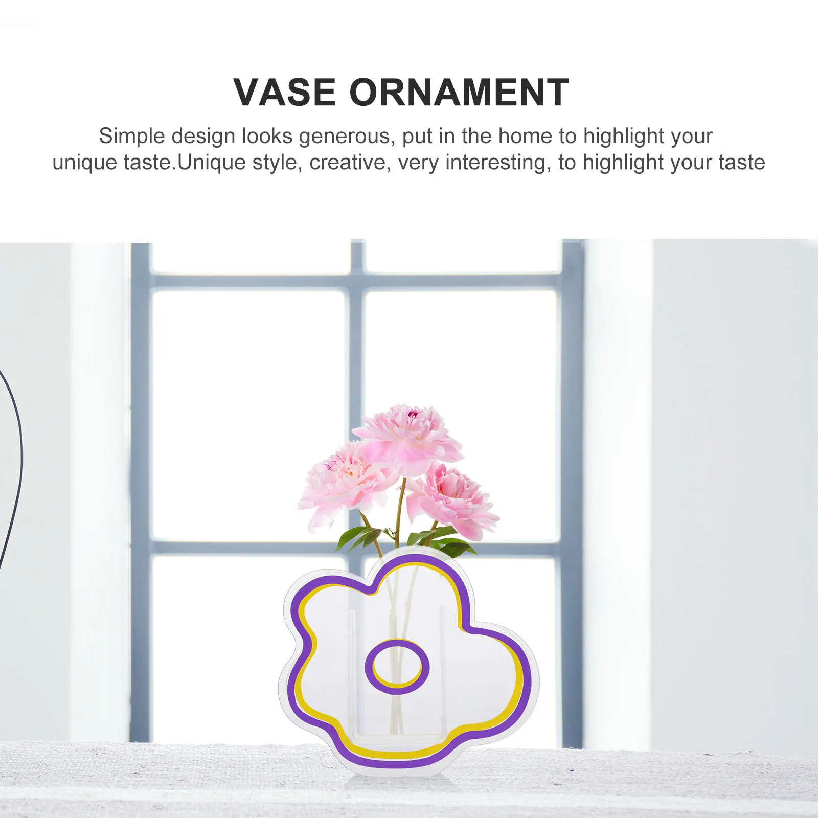 

Transparent Acrylic Vase Decoration Assorted Color Creative Design Long Lasting Ideal for Home Restaurant Bookstore