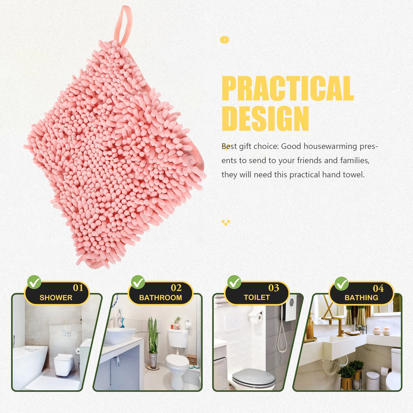 الشنيل منشفة اليد معلقة حلقة ماصة المطبخ الحمام الجدار الشنق تجفيف منشفة مناشف اليد لوازم الحمام