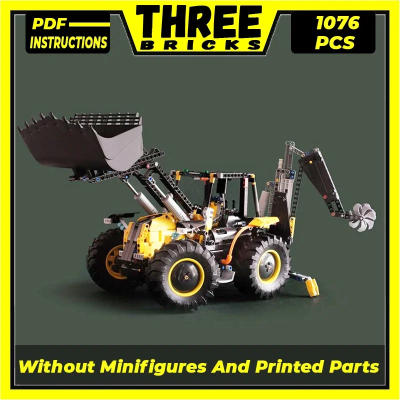 Moc Building Bricks City Car Model C-Model Backhoe Loader Technology Modular Blocks Gifts Toys For Children DIY Sets Assembly