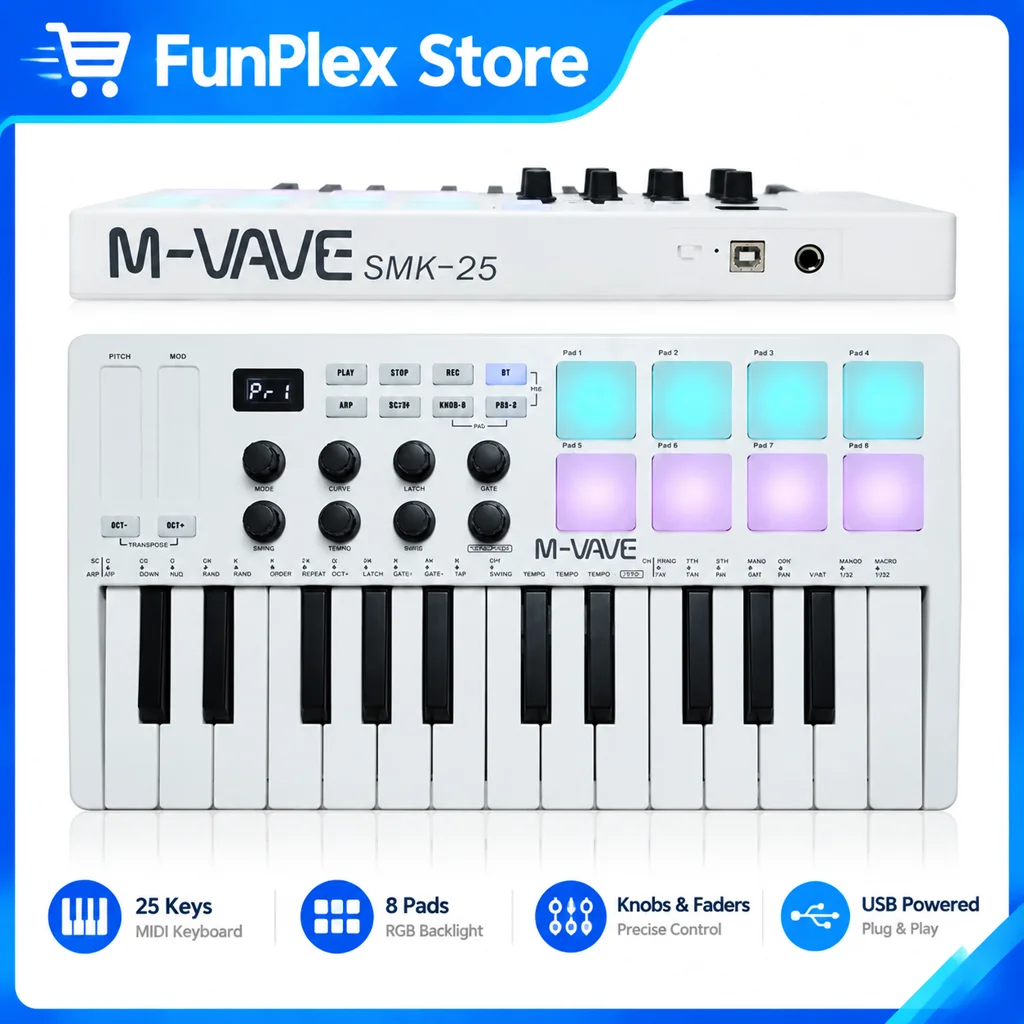 Midi Controller Pad - M Vave Smk 25 Portable Midi