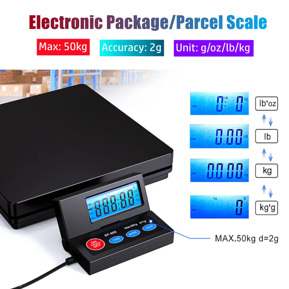 

SF-890 Digital Postal Parcel Weighing Scale Electronic Commercial Express Post Package Weighing Scale Max 50KG Accuracy 2G