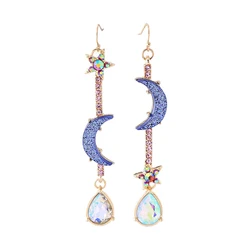 Beautiful Betsey Johnson Fashion Jewelry Blue moon&star earrings Woman