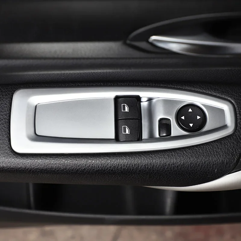 For BMW 1 2 Series F20 F21 F22 F45 F46 14-19 ABS Carbon Fiber Car Glass Lift Switch Panel Frame Cover Stickers Car Accessories