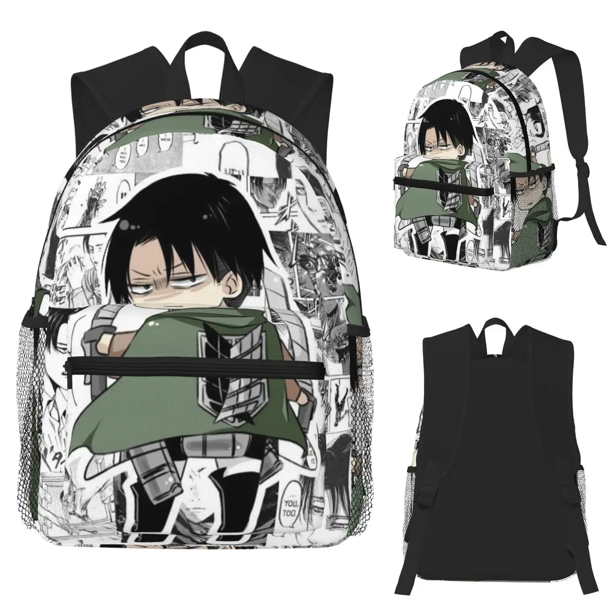 Levi Ackerman Attack On Titan Student Backpack School Bag Hiking Travel Daypack for Men Women Bookbag Shoulder Bags