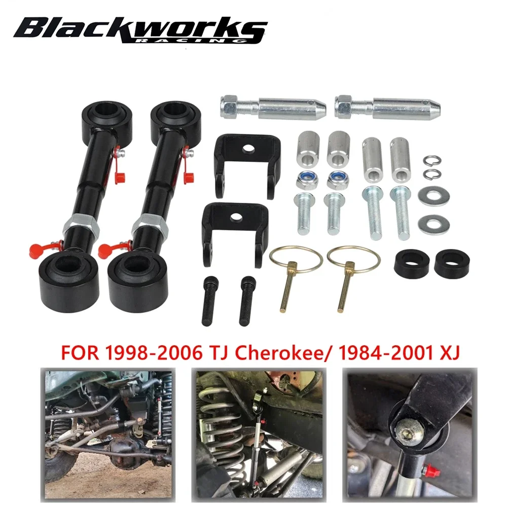 Adjustable Front Sway Bar Links Quicker Disconnects Fit For Wrangler 1998-2006 TJ Cherokee 1984-2001 XJ With 2.5\