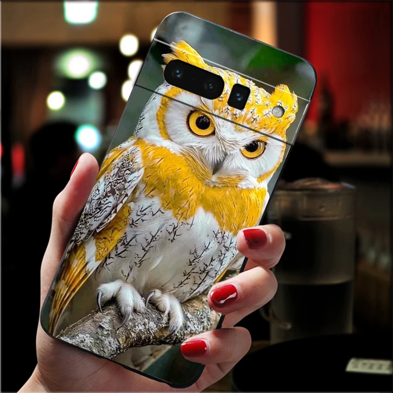 حافظة لهاتف جوجل بيكسل 10 9 برو XL 9A 8 7 6 برو بيكسل 8A 7A 6A بكسل 8 7 6 5 لطيف البومة الكرتون