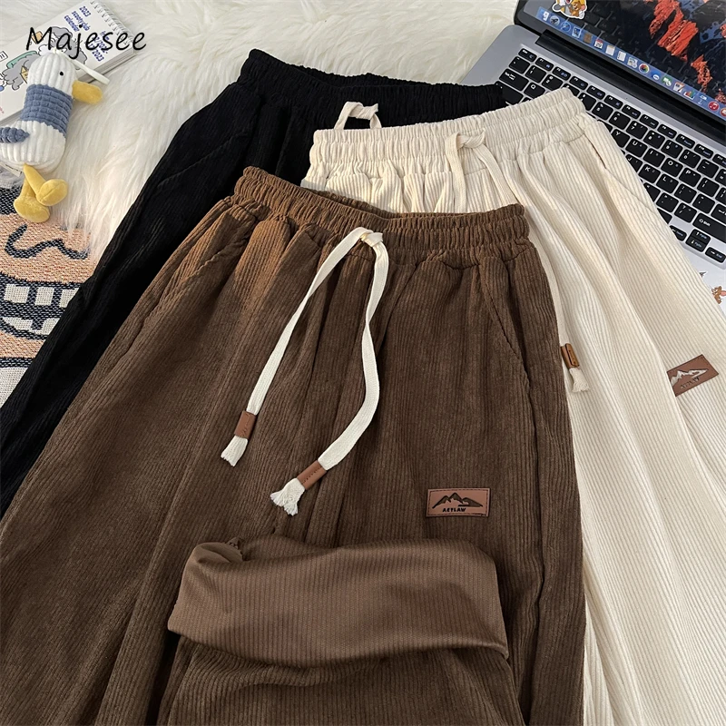 Casual Pants Men Autumn Chic Full Length Warm Comfortable American Style Retro Workout Classic Advanced Pantalones Aesthetic