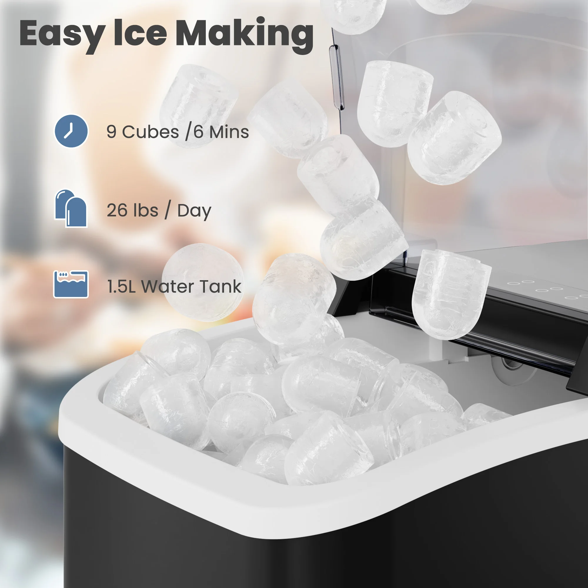 two ice cube sizes