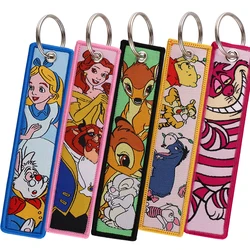 Alice in Wonderland Key Tag Keychains for Car Motorcycles Keys Holder Keyring Women Fashion Jewelry Accessories Jet Tag Gifts