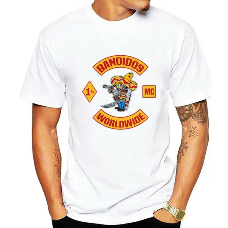 New Bandidos Motorcycle Club MC Black Mens T-Shirt Tour worldwide