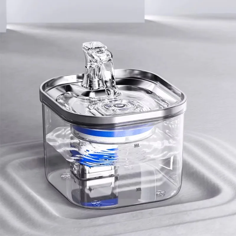 

Stainless steel cat automatic water feeder Smart pet water dispenser with cat plastic pool