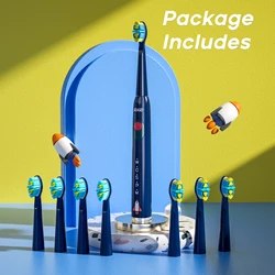Seago Kids Electric Toothbrush for 6+Years 5 Modes Rechargeable IPX7 Waterproof Power Toothbrush Replacement Head SG-2303