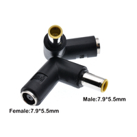DC 7.9 x 5.5mm Female To Male Right Angle Power Connector Adapter for Lenovo IBM