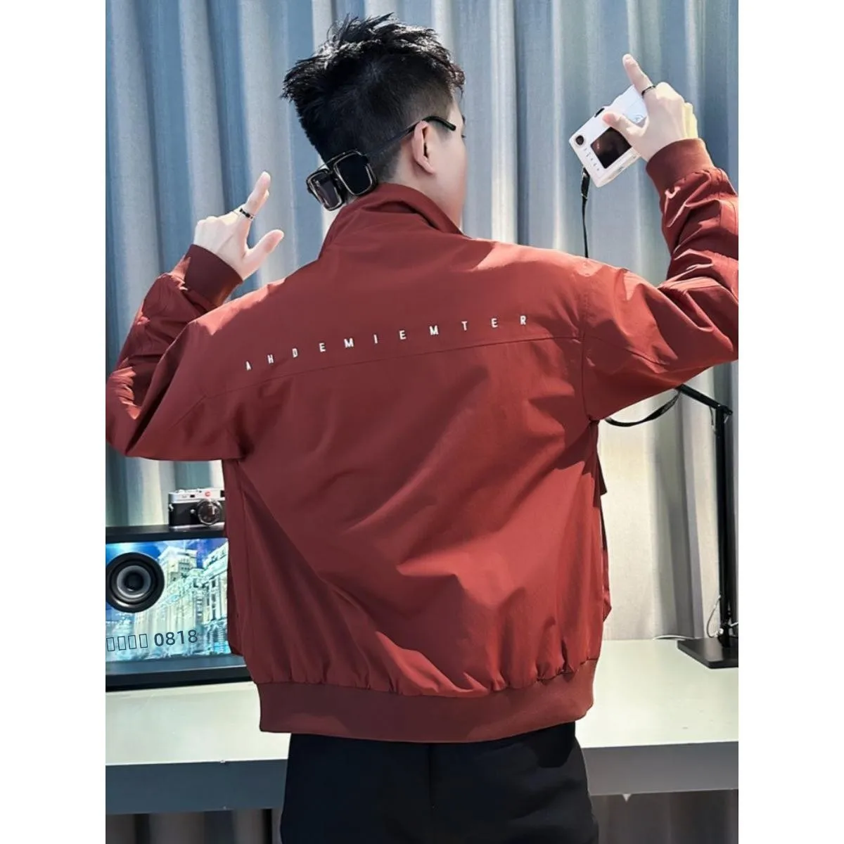 

Premium ort Men's Jaet 2024 Autumn Winter Metal Zipper Design oulder Pads Faionable Loose Fit Youth ular Polyester