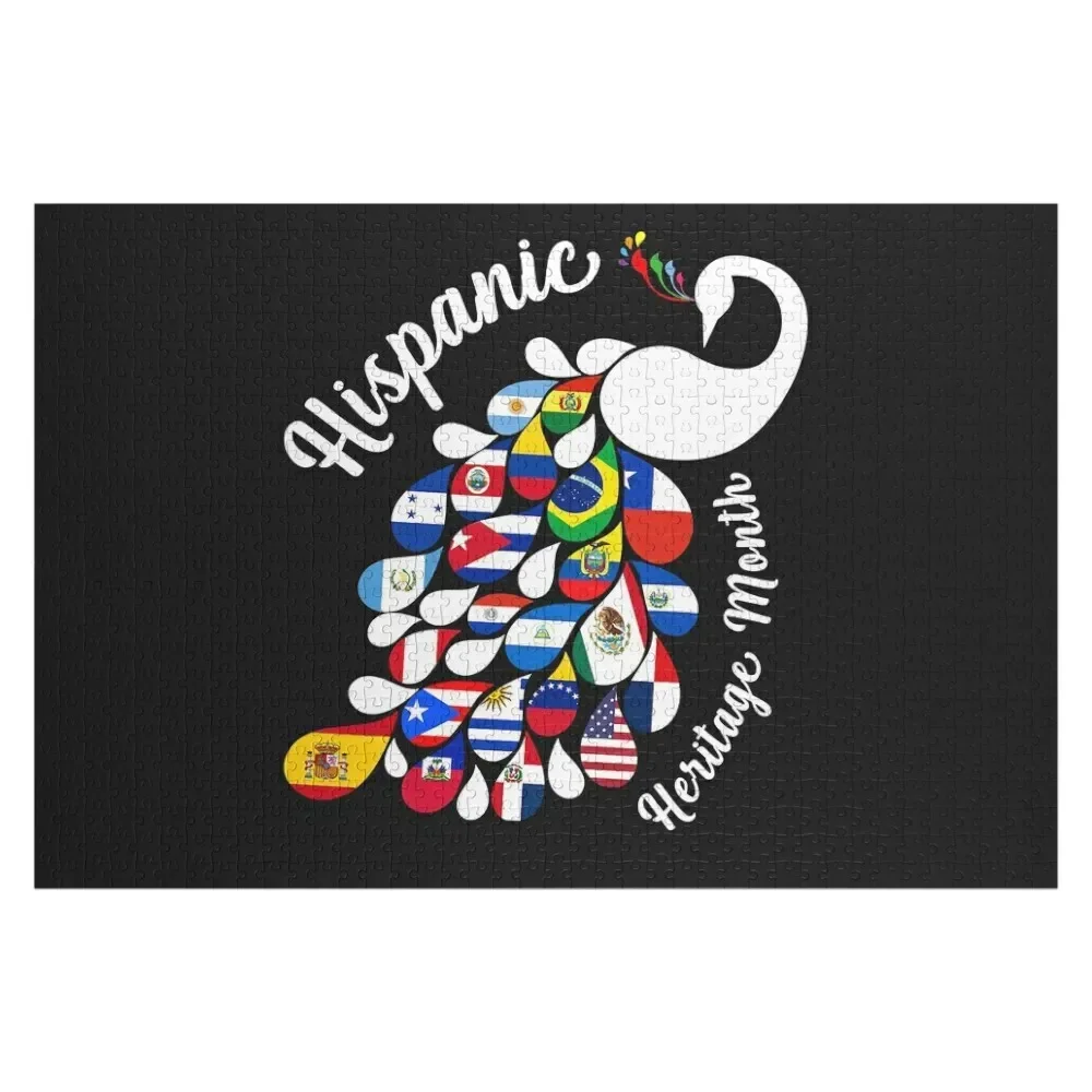 

Hispanic Heritage Month Peacock All Countries Flags Women . Jigsaw Puzzle Customized Picture Personalised Name Puzzle