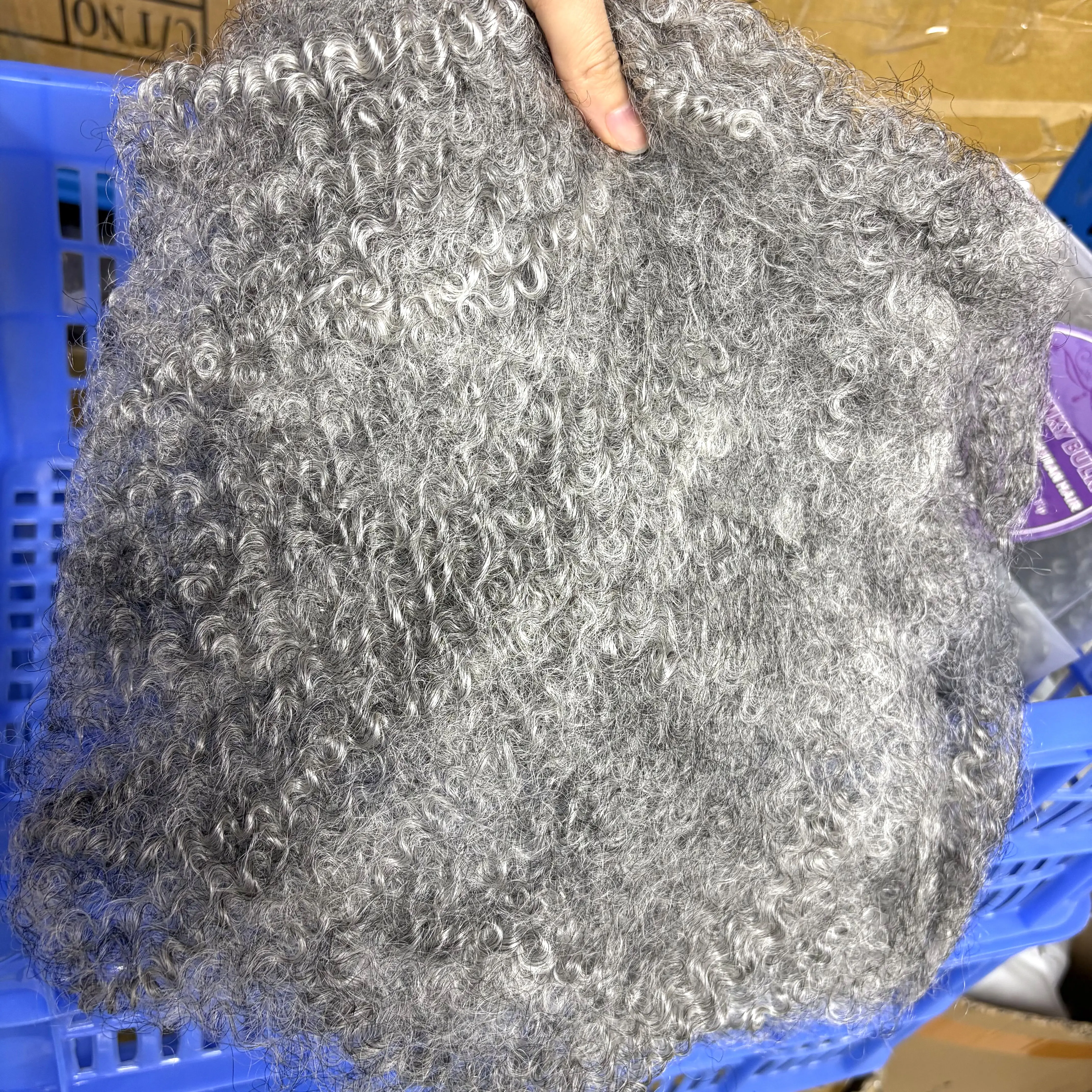 Gray Color 4C Afro Kinky Bulk Human Hair 50g/Pack for Dreadlock Extensions Loc Repair Braiding Twist Tight Afro Kinky Human Hair