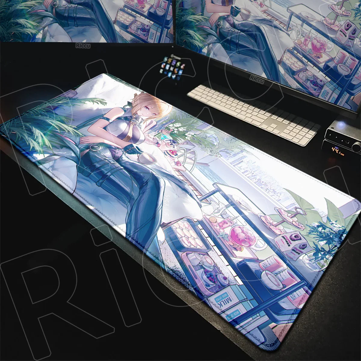 XXL Kawaii Anime-Mädchen Mauspad ZZZ Gaming Stitch Edge Teppich Zenless Zone Zero Evelyn Chevalier Laptop Speed Tastatur-Mausmatte – Detail 1