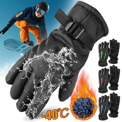 Gants de cyclisme épais imperméables pour hommes, mitaines de sport thermiques, mitaines chaudes, ski, équitation, moto, extérieur, hiver