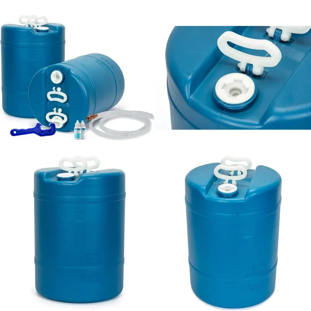 Бочка для аварийного хранения воды на 15 галлонов — готовая поставка — Барабан для воды в резервуаре — Портативный, многоразовый, без BPA, пищевой
