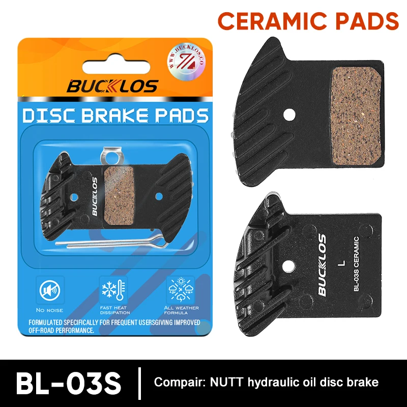 BUCKLOS BL-03S Bike Brake Pads Ceramic MTB Hydraulic Brake Pads Mountain Road Bike Disk Brake Pad Fit NUTT Bicycle Accessories