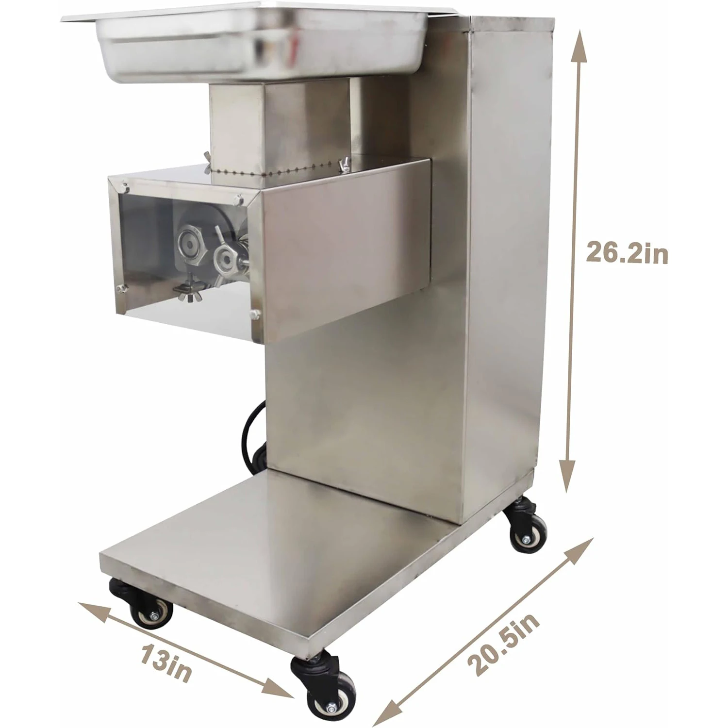 5 مللي متر ماكينة تقطيع اللحوم التجارية قطاعة اللحوم قطاعة كهربائية تمزيقه مكعبات لشريحة لحم البقر لحم الخنزير 5.7 × 3 بوصة مدخل التغذية QE 110 فولت